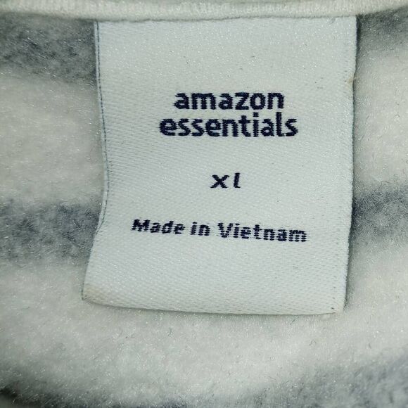 AMAZON ESSENTIALS BLACK & WHITE STRIPE HOODIE SZ.XL GUC - Picture 6 of 8